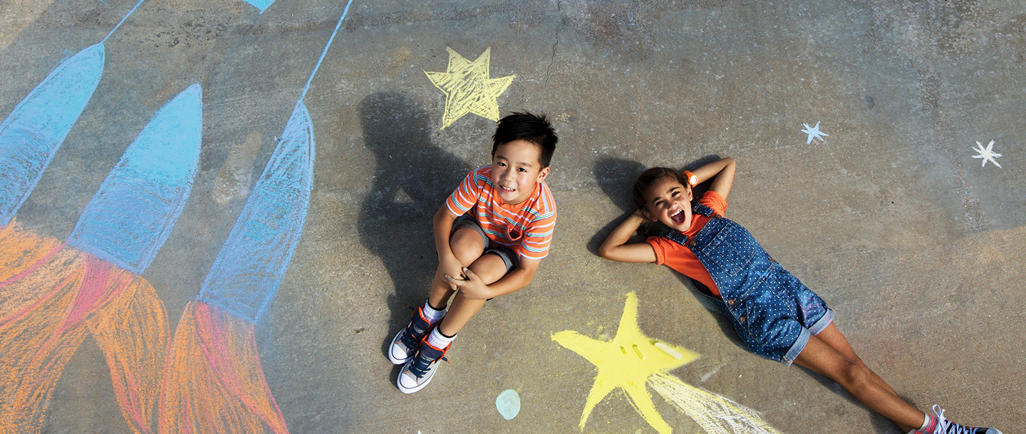Kids and sidewalk chalk
