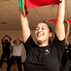 Group Exercise Instructor teaching fitness class