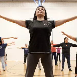 Group fitness class at the YMCA