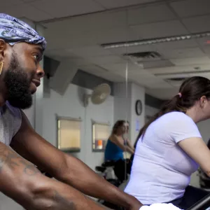 Y Members in cycling class