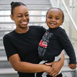 Mom and son at YMCA