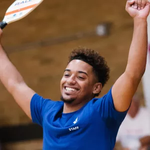 Man playing pickleball