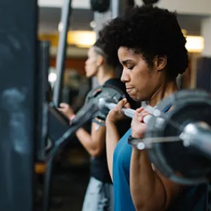 Woman lifting weights