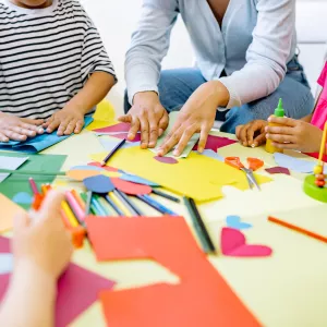 children doing arts and crafts